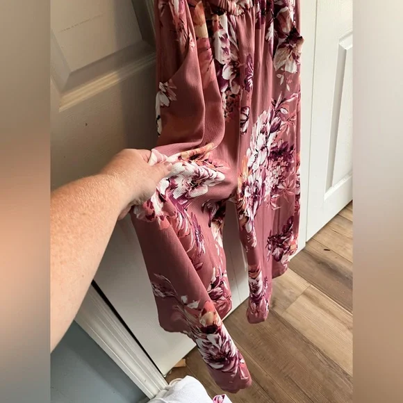 AUW Jumpsuit size 12 Large L NWT floral flowy boho New - Picture 15 of 16